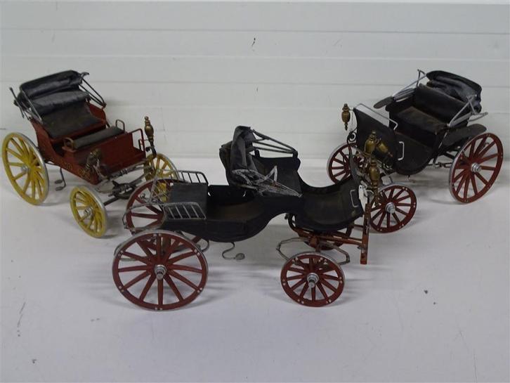 A6210 Drie barouche miniatuur modellen, Hobby en Vrije tijd, Modelauto's | Overige schalen, Gebruikt, Ophalen of Verzenden