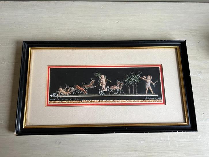 Prachtig Italiaans aquarelletje., Antiek en Kunst, Curiosa en Brocante, Ophalen of Verzenden