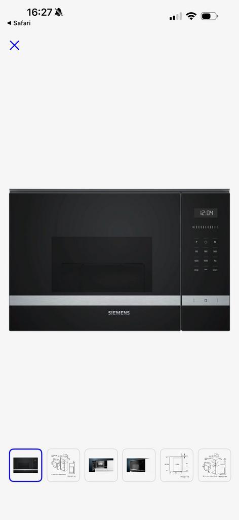 Siemens inbouwmicrogolf / inbouwmicrogolfoven – BE555LMS0, Elektronische apparatuur, Microgolfovens, Inbouw, Microgolfoven, Ophalen