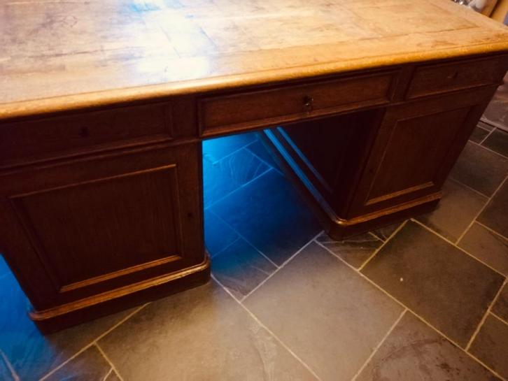 Bureau  en chêne massif double face, Huis en Inrichting, Bureaus, Gebruikt, Bureau, Ophalen