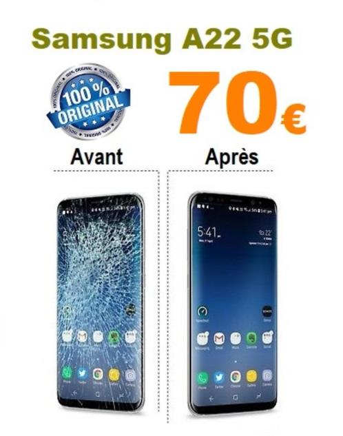 Réparation écran Samsung Galaxy A22 5G pas cher à Bruxelles, Telecommunicatie, Mobiele telefoons | Toebehoren en Onderdelen, Samsung