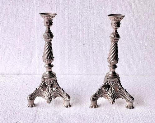 Vintage kandelaars - 2 stuks - 27x14cm - Goede conditie, Huis en Inrichting, Woonaccessoires | Kandelaars en Kaarsen, Zo goed als nieuw