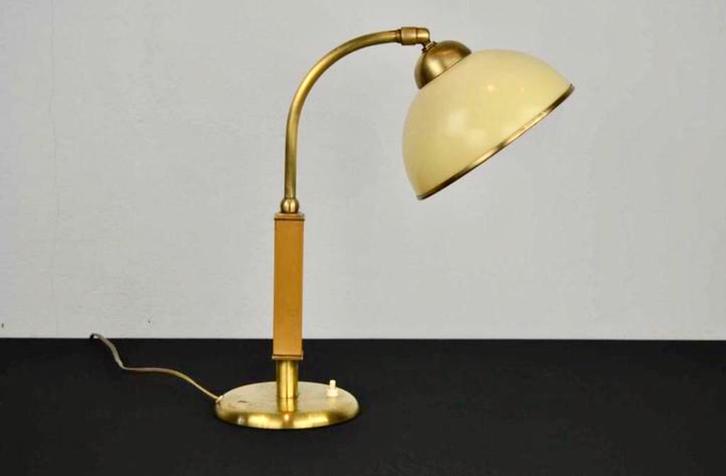 1920/1930s Art Deco Bureaulamp - Geel Bakeliet, Antiek en Kunst, Antiek | Verlichting, Ophalen of Verzenden