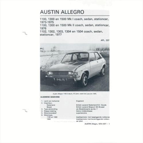 Austin Allegro Vraagbaak losbladig 1973-1977 #4 Nederlands, Livres, Autos | Livres, Utilisé, Enlèvement ou Envoi