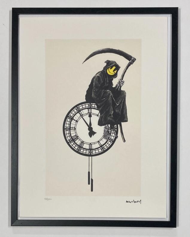 BANKSY: ingelijste lithografie met certificaat, Antiek en Kunst, Kunst | Litho's en Zeefdrukken, Ophalen of Verzenden