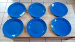 6 blauwe subplaten met een diameter van 31 cm, Ophalen, Gebruikt, Bord