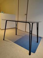 Zwarte keukentafel met glazen blad, Huis en Inrichting, Tafels | Eettafels, Ophalen, Gebruikt, 100 tot 150 cm, 50 tot 100 cm