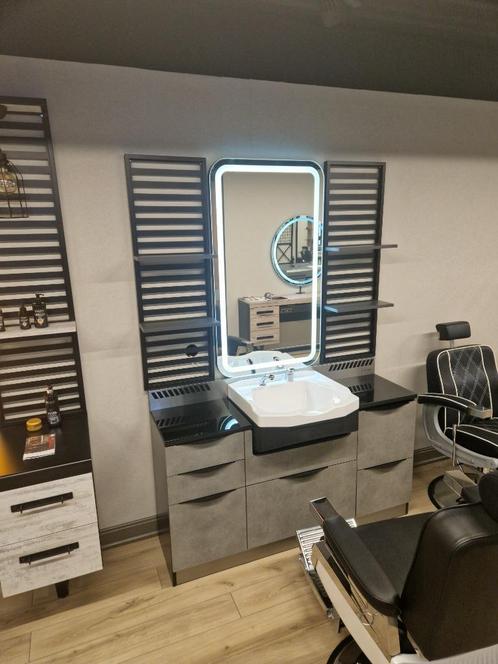 Barbierunit Pablo met led uitschuifbare wasbak kaptafel, Huis en Inrichting, Woonaccessoires | Overige, Nieuw, Ophalen of Verzenden
