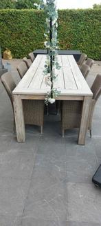 Tuintafel met 8 stoelen, Tuin en Terras, Tuinsets en Loungesets, Ophalen, Gebruikt, Wicker, Tuinset