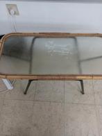 Vintage rotan tafel, Huis en Inrichting, Tafels | Salontafels, Ophalen of Verzenden, Glas