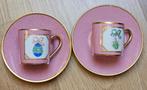 2 Puiforcat Limoges Kopjes Vintage Rare Porselein, Ophalen, Gebruikt, Overige stijlen, Kop(pen) en/of Schotel(s)