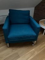 Blauwe rechte fauteuil Ikea, Enlèvement, Utilisé, Tissus, Modern