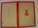 zeer oud handgeschreven dubbel menu, Verzenden