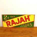Panneau d'affichage métallique Rajah des années 1950, Enlèvement ou Envoi, Comme neuf, Panneau publicitaire