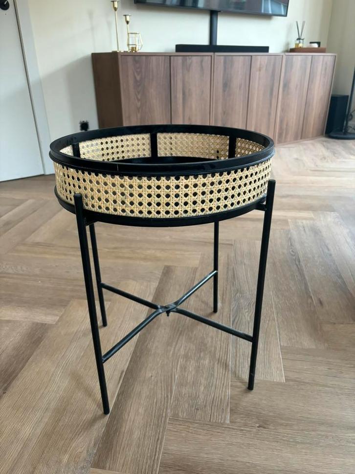 Table d'appoint noire en rotin, Maison & Meubles, Tables | Tables d'appoint, Neuf, Rond, 45 à 60 cm, Moins de 55 cm, Bois, Enlèvement