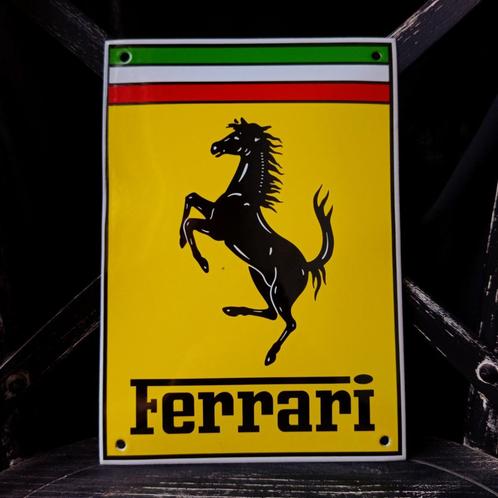 Emaille Schild FERRARI Reclamebord Vintage Plaque Wandplaat, Verzamelen, Merken en Reclamevoorwerpen, Gebruikt, Reclamebord, Verzenden
