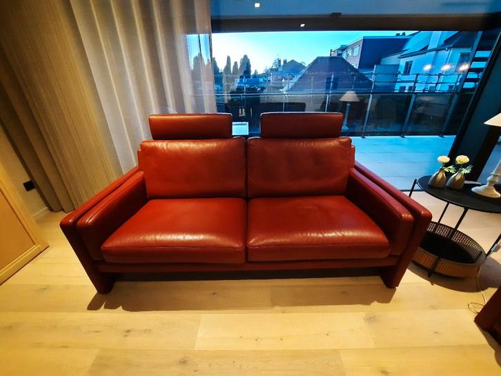 mooie lederen salon te koop, Huis en Inrichting, Zetels | Complete zithoeken, Gebruikt, Ophalen