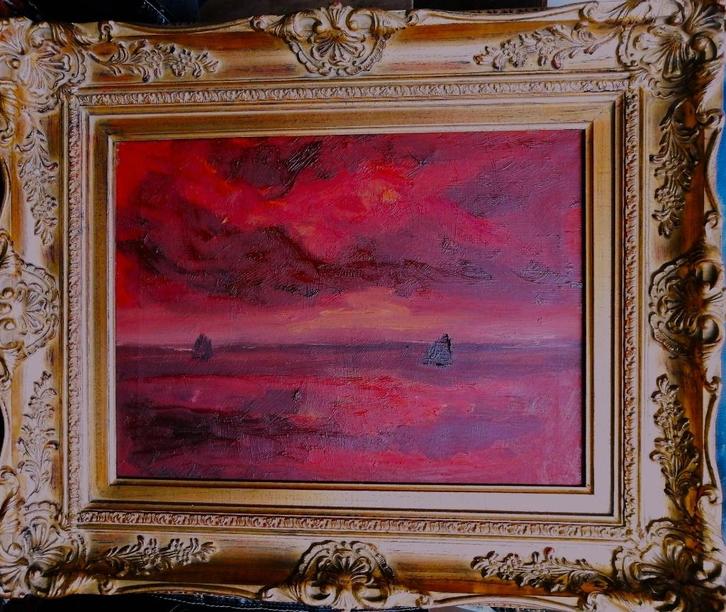 Constant Permeke '' Avond op zee '' olieverf op doek, Antiek en Kunst, Kunst | Schilderijen | Klassiek, Verzenden