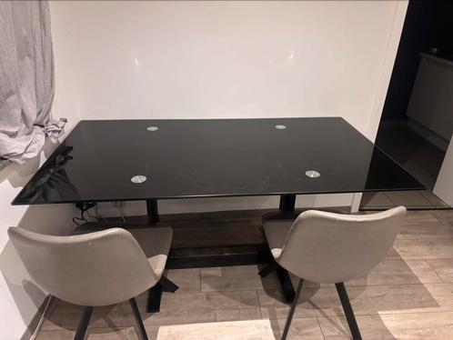 Zwarte glazen eettafel – stijlvol en modern, Antiek en Kunst, Antiek | Meubels | Tafels, Ophalen