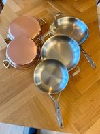 Poeles CUIVRE et INOX (DEMEYERE, FALK (wegro) et LICORN), Maison & Meubles, Inox, Comme neuf, Enlèvement, Poêle à frire ou Sauteuse
