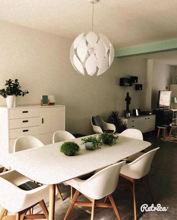 Scandinavische eetplaats, Huis en Inrichting, Complete eetkamers, Gebruikt, 6 tot 8 stoelen, Ophalen