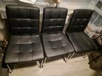 3 zwarte stoelen, Tuin en Terras, Tuintafels, Ophalen