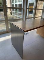 Houten halve Tafel met inox blad(weegt zwaar), Gebruikt, Ophalen of Verzenden