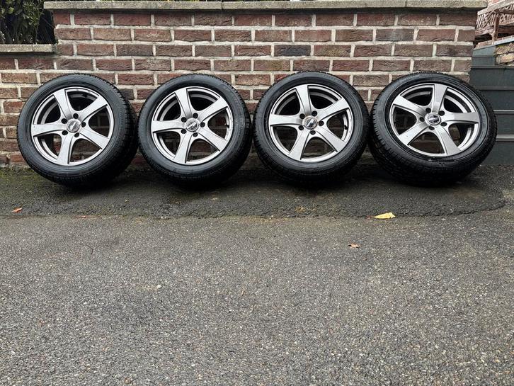 4 jantes alu 5x112 avec pneus, Autos : Pièces & Accessoires, Pneus & Jantes, Pneu(s), Pneus hiver, 16 pouces, Enlèvement