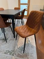 Stoel cognac (6 stuks), Ophalen of Verzenden, Bruin, Stof, Vijf, Zes of meer stoelen