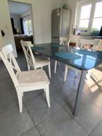glazen eettafel, Ophalen, Gebruikt, Eerder modern, 50 tot 100 cm