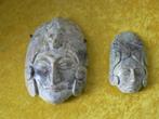 Prachtige Inca Maskers (2) - Soapstone Peru -  1é helft 20ee, Ophalen of Verzenden