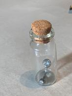 Nieuw - zilveren navelpiercing met diamant - glazen potje, Ophalen of Verzenden, Zo goed als nieuw, Navelpiercing