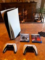 PlayStation 5 825Gb (discspeler, 2 controllers, 2 games), Games en Spelcomputers, Ophalen, Zo goed als nieuw, Playstation 5
