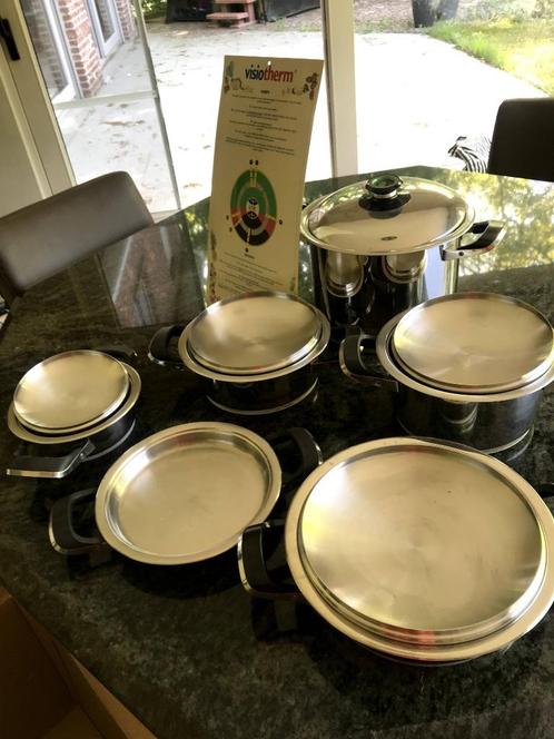 6 AMC kookpotten, Huis en Inrichting, Keuken | Potten en Pannen, Gebruikt, Inox, Keramische plaat, Ophalen