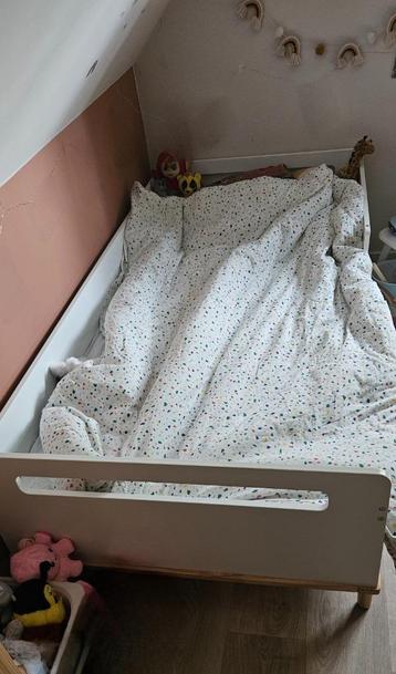 Kinderbed, Kinderen en Baby's, Kinderkamer | Bedden, Ophalen, Gebruikt, 70 tot 85 cm, 140 tot 160 cm