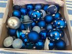 Lot blauwe kerstballen, Diversen, Kerst, Ophalen of Verzenden, Zo goed als nieuw