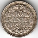 Nederland : 10 Cent 1941  KM#163  Ref 14685, Postzegels en Munten, Zilver, Koningin Wilhelmina, 10 cent, Ophalen of Verzenden