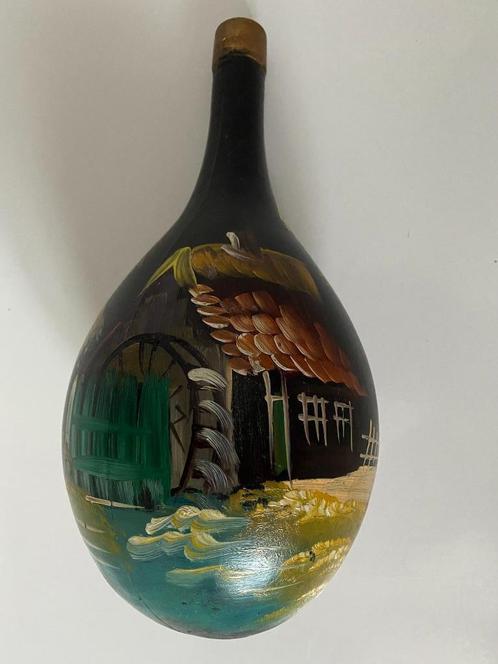 Handbeschilderde Kruik met bolle onderkant, Antiek en Kunst, Kunst | Schilderijen | Klassiek, Ophalen of Verzenden