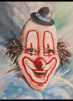 Prachtig origineel olie schilderij “The Happy Clown”op doek., Antiek en Kunst, Ophalen