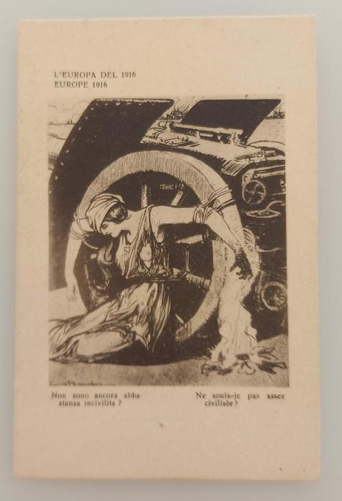 WW I - 1917 - Postcard/Anti German Propaganda ‘Europe 1916', Verzamelen, Postkaarten | Themakaarten, Ongelopen, Politiek en Historie
