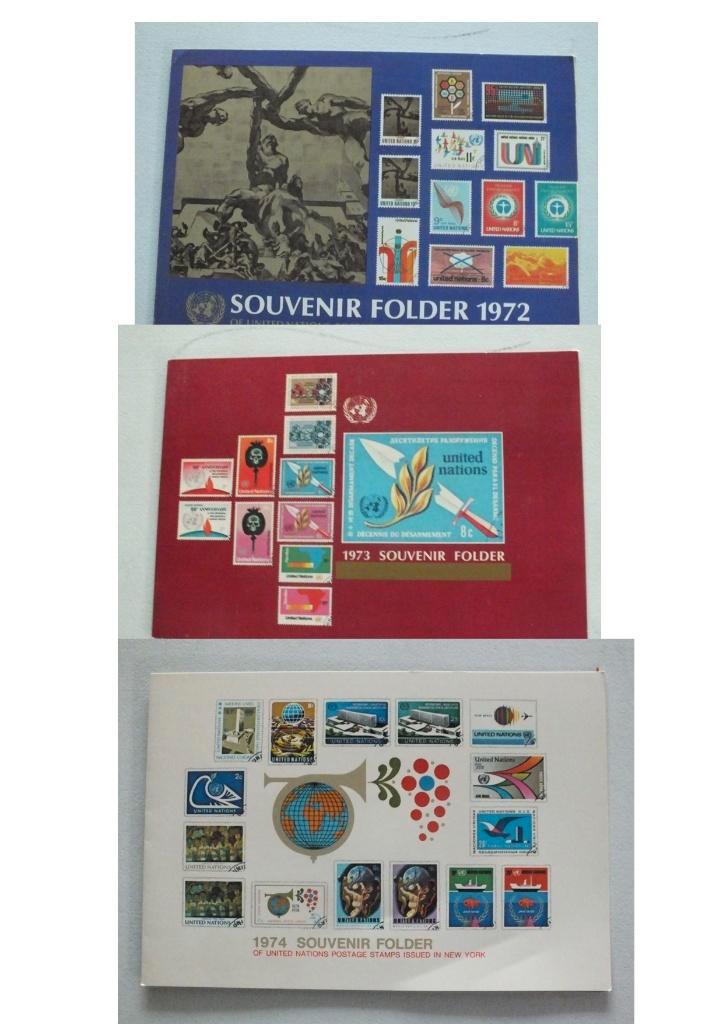 Verenigde Naties, New York 1972, 1973 en 1974 jaarreeksen**, Postzegels en Munten, Postzegels | Amerika, Postfris, Noord-Amerika