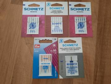 Machine naainaalden Microtex, leder, jersey, tweelingnaald beschikbaar voor biedingen