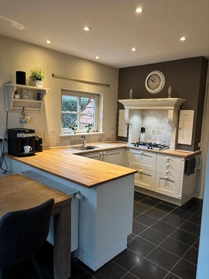 Landelijke keuken, Maison & Meubles, Cuisine | Cuisines complètes, Utilisé, Cuisine en U, Crème, Bois, Enlèvement