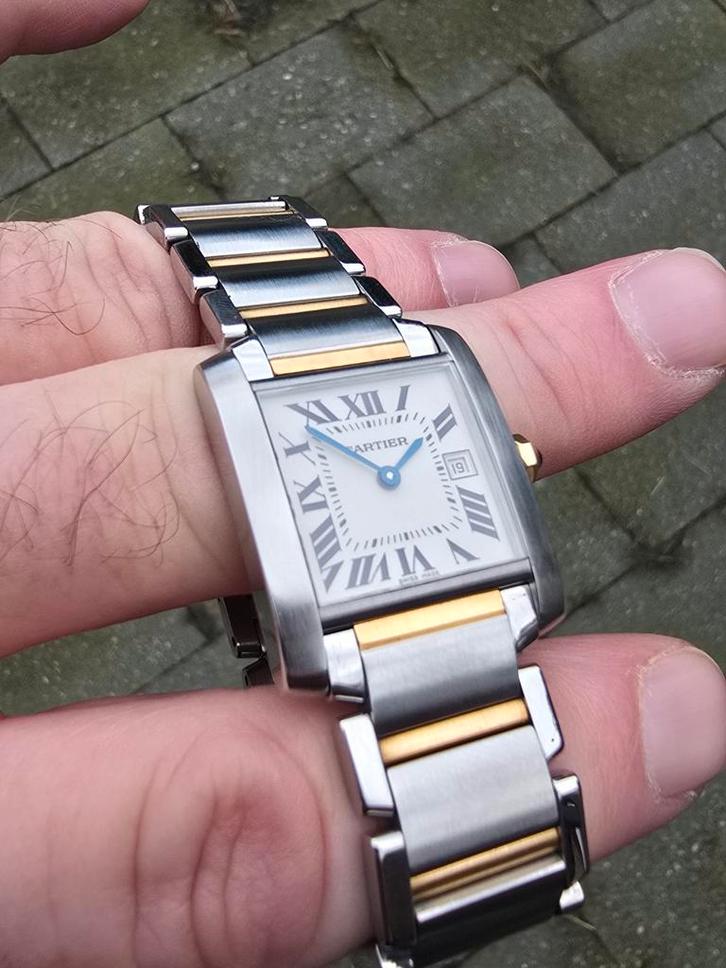 Cartier Tank Française staalgoud, Handtassen en Accessoires, Horloges | Dames, Goud, Goud, Ophalen of Verzenden