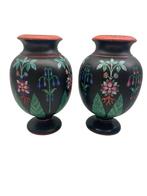 Paar Art Nouveau-vazen met bloemendecoratie - het begin 20e, Antiek en Kunst, Antiek | Porselein, Ophalen of Verzenden