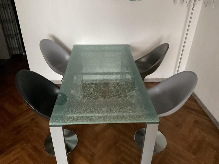 3-laags gelaagd glazen tafel, Antiek en Kunst, Antiek | Glaswerk en Kristal, Ophalen