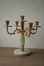 Vintage Onyx messing kandelaar, Antiek en Kunst, Ophalen of Verzenden, Overige materialen