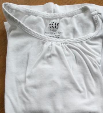 2x witte longsleeve H&M - maat 98/104 beschikbaar voor biedingen