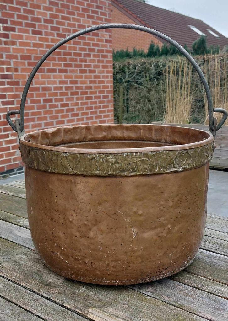 Zeer oude koperen ketel - TB-conditie!, Antiek en Kunst, Antiek | Brons en Koper, Koper, Ophalen of Verzenden