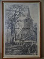 Antieke potloodtekening litho Hillegersberg Rotterdam 1913 ?, Huis en Inrichting, Woonaccessoires | Schilderijen, Tekeningen en Foto's